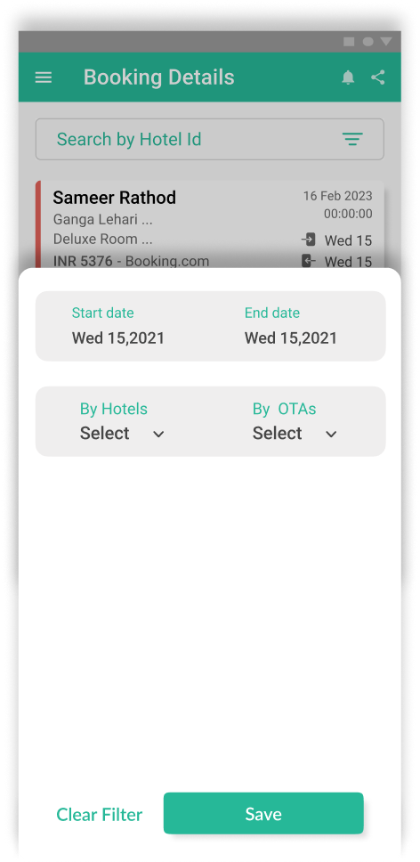 Select Room screen